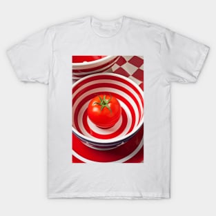 Tomato in red and white bowl T-Shirt